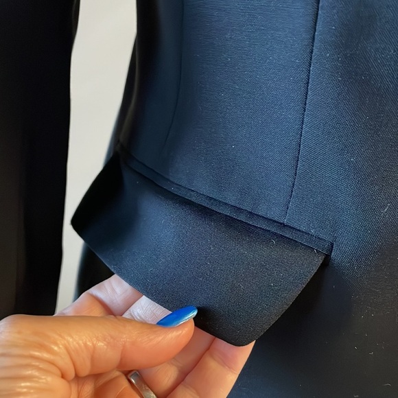 THEORY woman’s black blazer STRETCH WOOL Blend one button closure SMALL 10 (6-8) - Picture 5 of 16